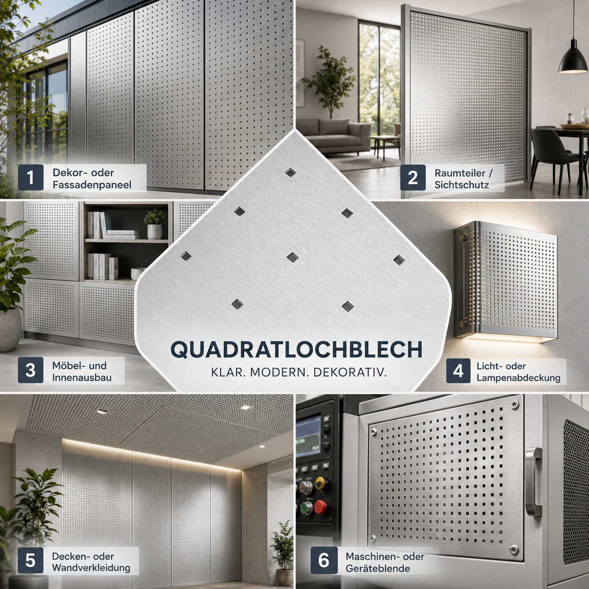 Lochblech Zuschnitt Quadratlochung (gerade) Qg 4-194, Detailansicht