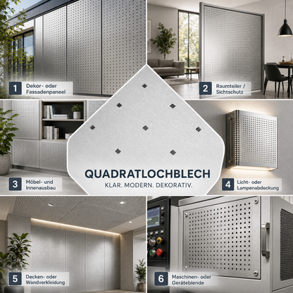 Lochblech Zuschnitt Quadratlochung (gerade) Qg 4-194, Detailansicht