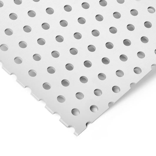 Kunststoff Lochplatte Zuschnitt Rv 6-14 aus PVC in Hellgrau